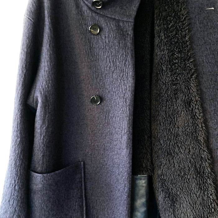 BLUE BLUE JAPAN/KUMOGAKARU WOOL COCOON COAT WOMENS