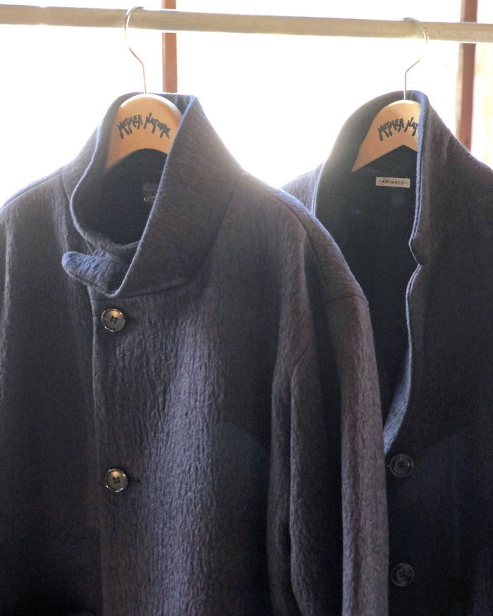 BLUE BLUE JAPAN/KUMOGAKARU WOOL COAT