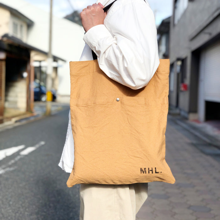 MHL./COLOURED COTTON CANVAS TOTE (BROWN)