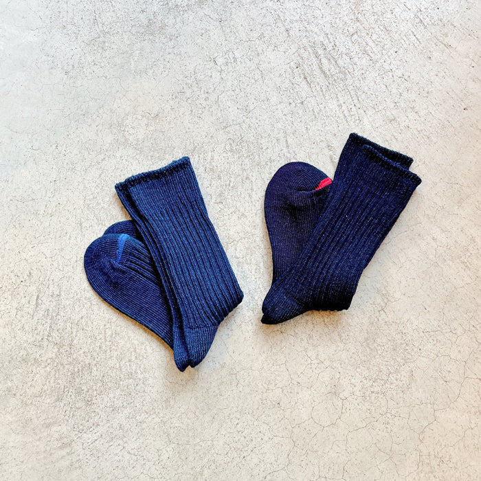 BLUE BLUE JAPAN/INDIGO COTTON STANDARD RIB SOX