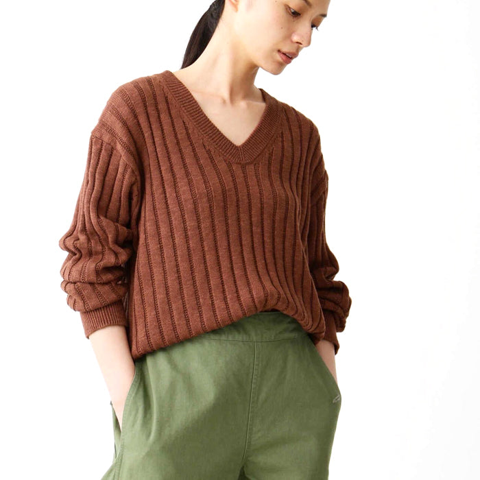 MHL./VINTAGE COTTON LINEN KNIT WOMENS (BRICK)