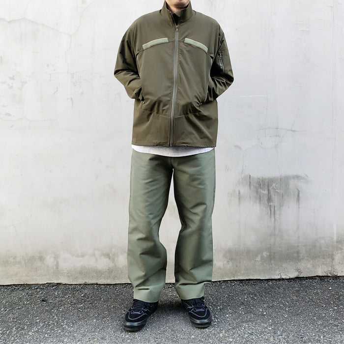 Manual Alphabet/STRECH WIND SHELL JACKET (OLIVE GREEN)