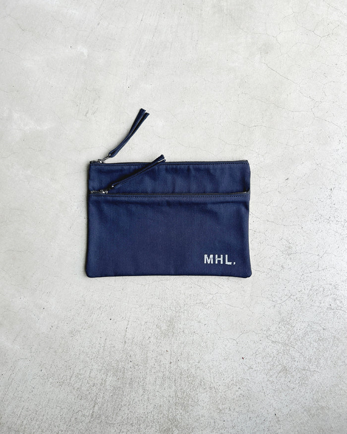 MHL./YARN DYE COTTON TWILL POUCH (L)