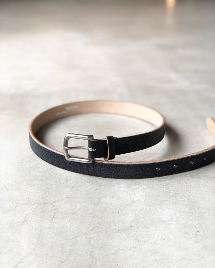 INTERIM/25mm OAK BARK LEATHER BELT (BLACK)