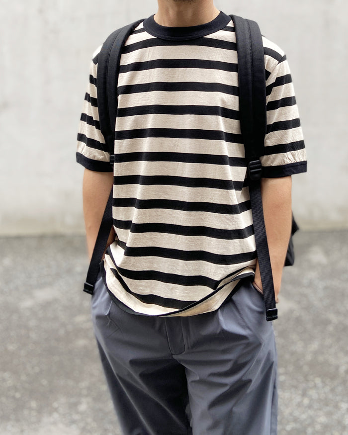 MHL./COTTON LINEN STRIPE JERSEY SS