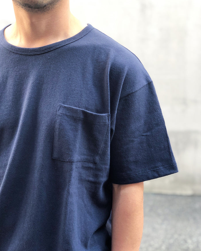 WELCOME-RAIN/SHORT SLEEVE TSH WITH POCKET (NAVY)