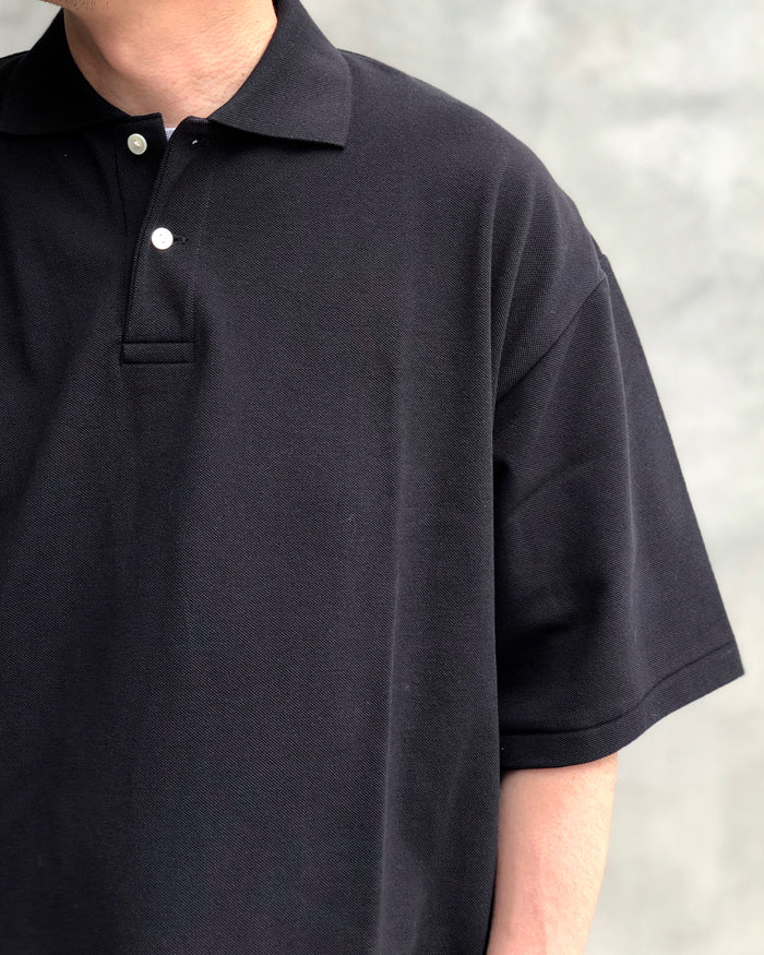 INTERIM/HYPER BIG SEA ISLAND PIQUE POLO SHIRT (BLACK)