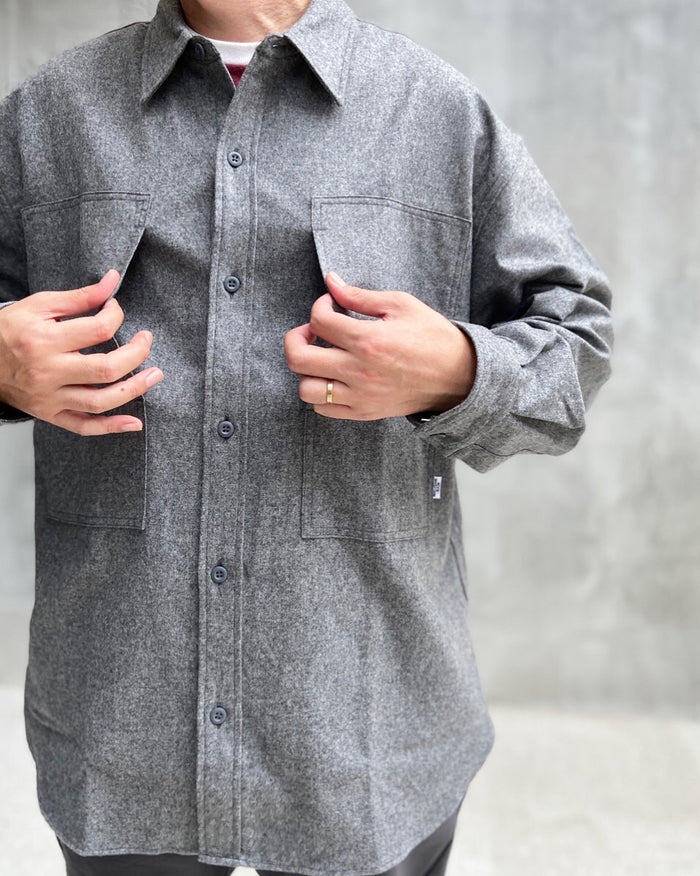 WELCOME-RAIN/WOOL SHIRT (GREY)