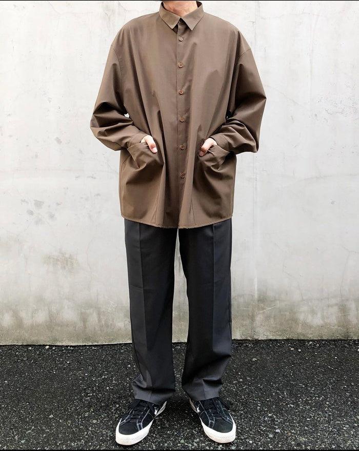 DIGAWEL/SIDE POCKET OVERSIZED SHIRT (CAMEL)