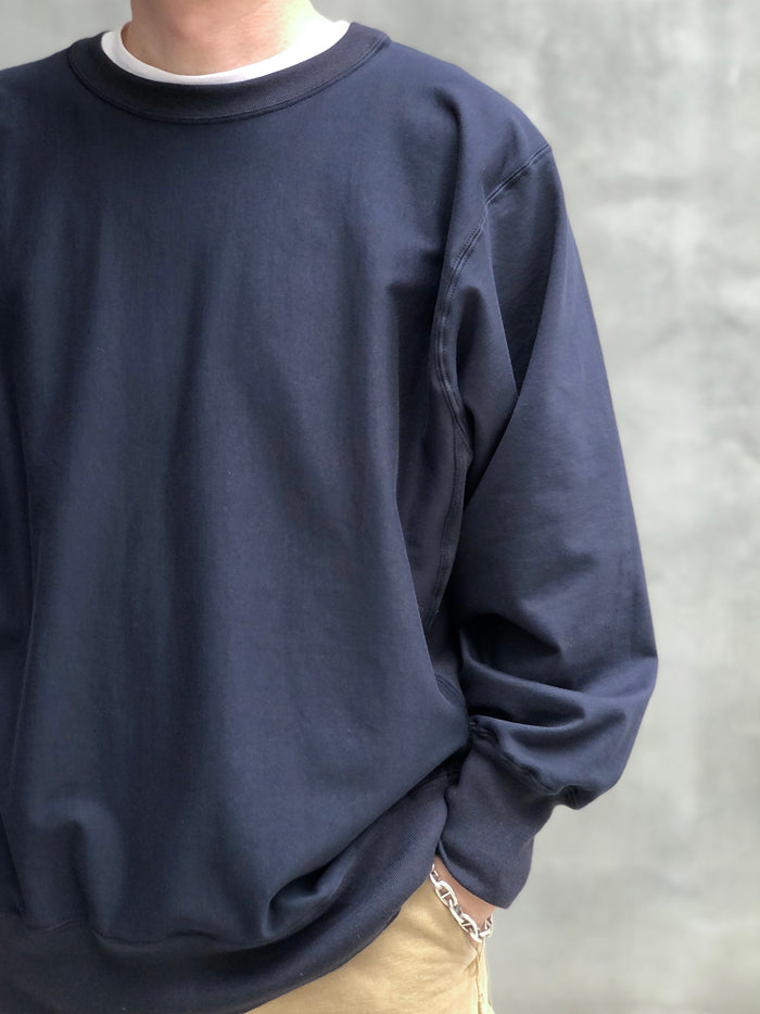 INTERIM/REVERSE WEAVE L/S HIGH GAGE SWEAT SHIRT (D.NAVY)