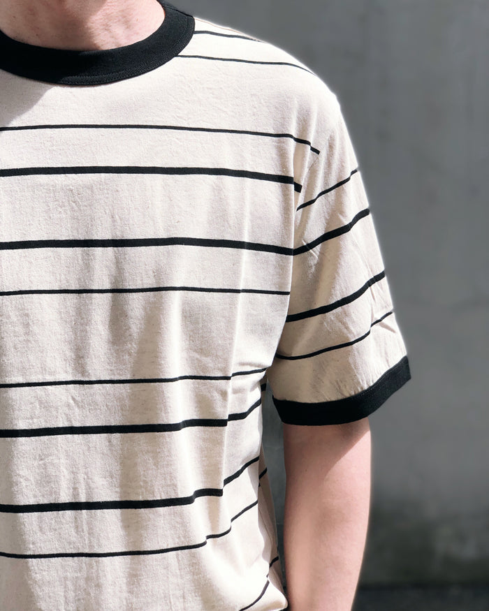 MHL./COTTON LINEN STRIPE JERSEY SS