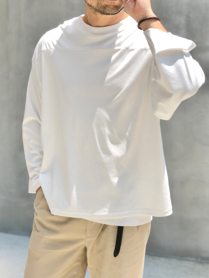 INTERIM/HYPER BIG 1ST PICKED SUVIN L/S FOOTBALL TEE (WHITE)