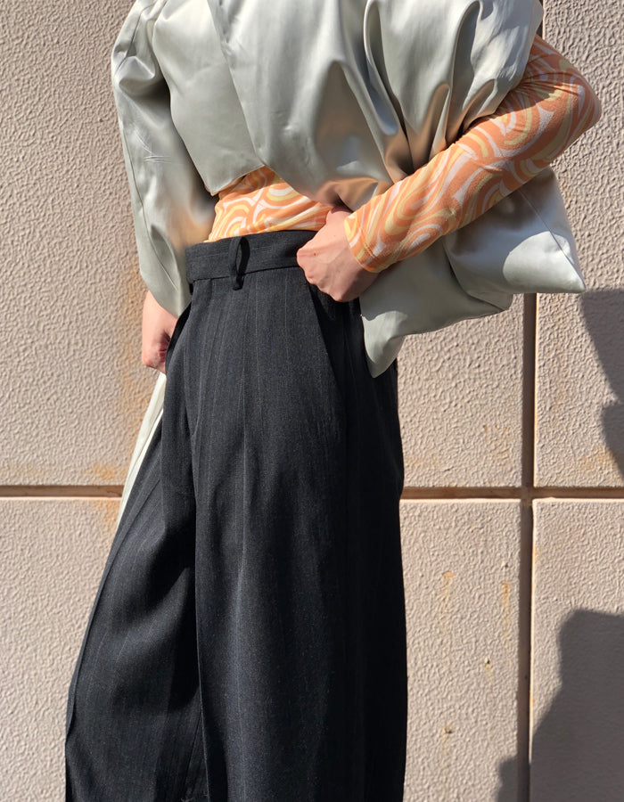 FUMIKA_UCHIDA/Thick 2Types Pinstriped/WIDE SLACKS