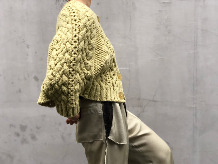 FUMIKA_UCHIDA/Wool Cashmere Hand Knitted Cable/CARDIGAN CAPE
