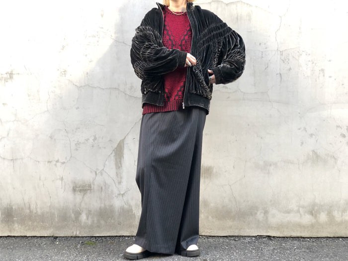 FUMIKA_UCHIDA/VELVET GATHERED BLOUSON(GOOSEGREY/size36)