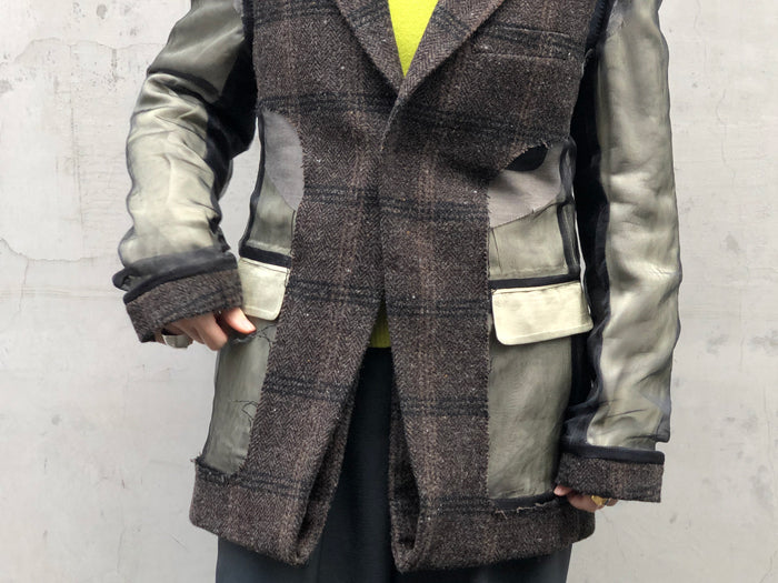 FUMIKA_UCHIDA/Plaid Nep Tweed/Satin CUT-OUT SERIES