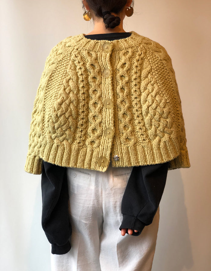 FUMIKA_UCHIDA/Wool Cashmere Hand Knitted Cable/CARDIGAN CAPE