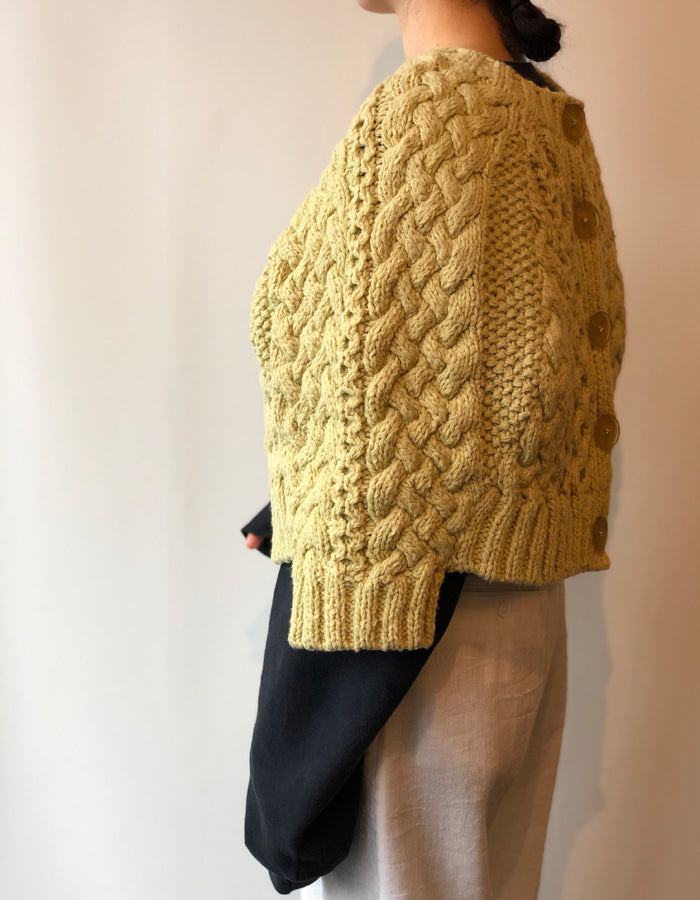 FUMIKA_UCHIDA/Wool Cashmere Hand Knitted Cable/CARDIGAN CAPE