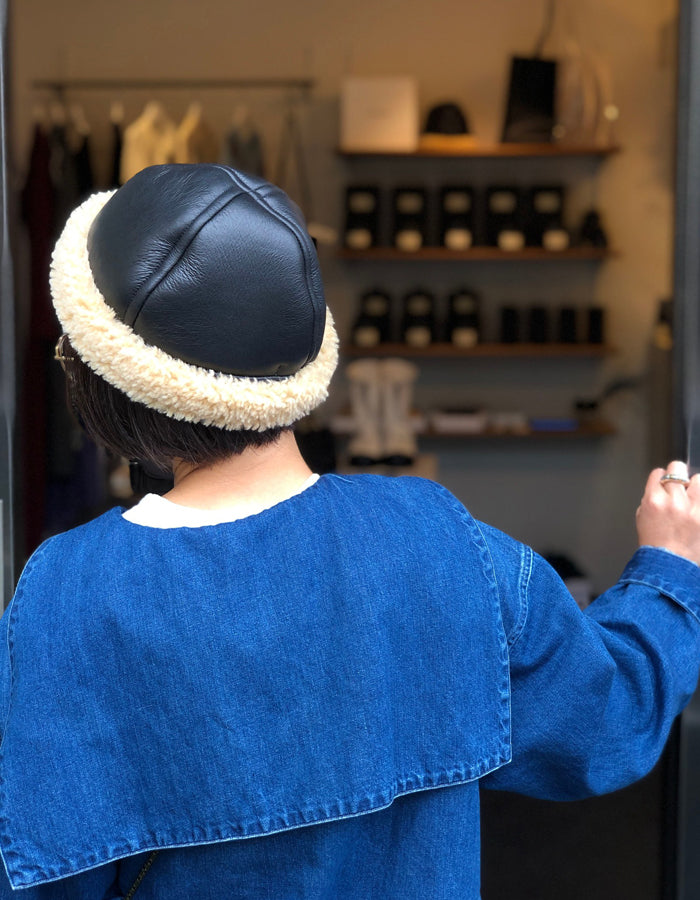 FUMIKA_UCHIDA/MOUTON FISHERMAN HAT(BLACK/EGG)