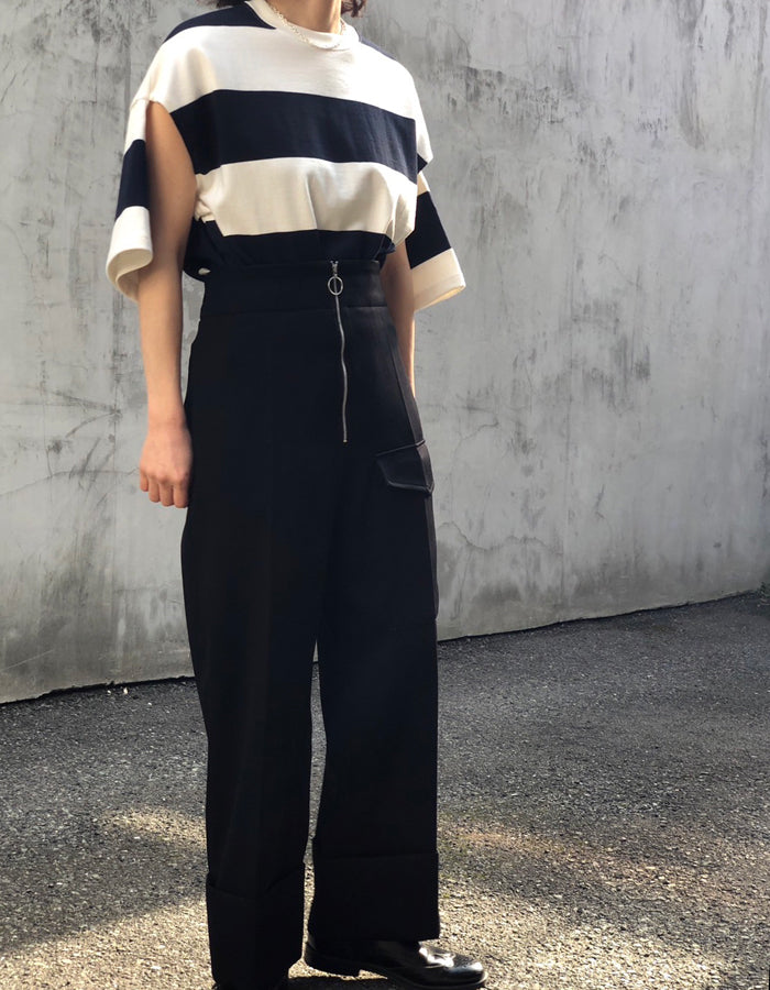 PHEENY/HEAVY WEIGHT BORDER SLIT SLEEVE(WH×NV)