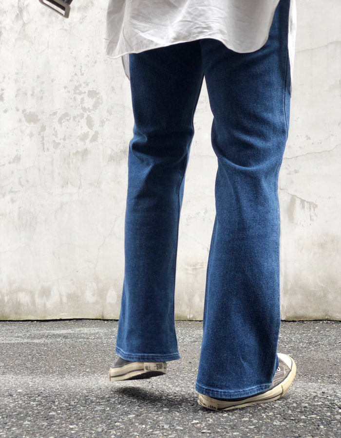 FUMIKA_UCHIDA/STRETCH DENIM FLARED PANTS(INDIGO)