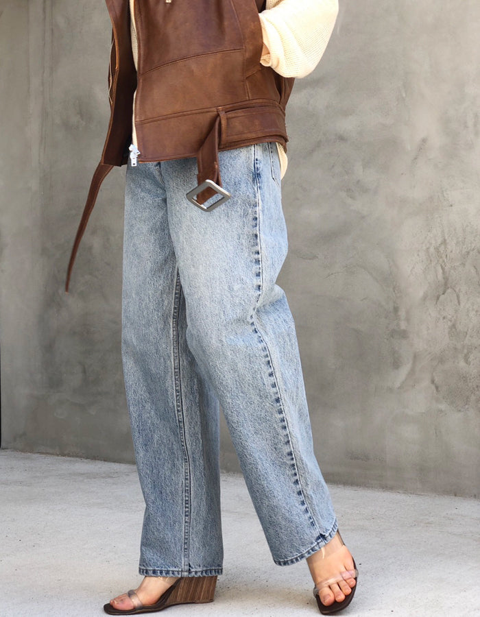 FUMIKA_UCHIDFA/DENIM WIDE TAPERED PANTS(LIGHT)