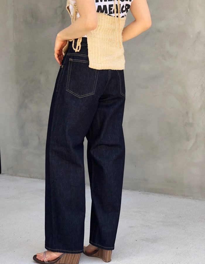 FUMIKA_UCHIDA/DENIM WIDE TAPERED PANTS(ONE WASHED)