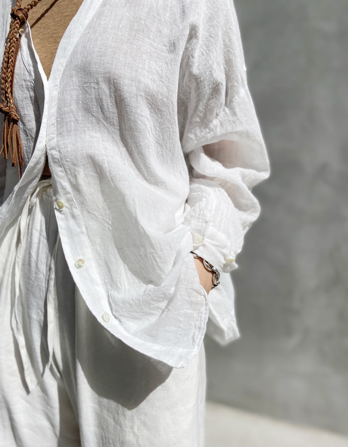 nowos/OVERSIZED BLOUSE(WHITE)