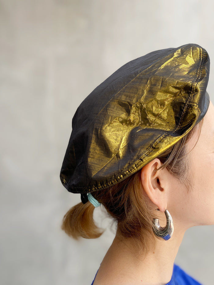 FUMIKA_UCHIDA/METALLIC REVERSIBLE BERET(GOLD)