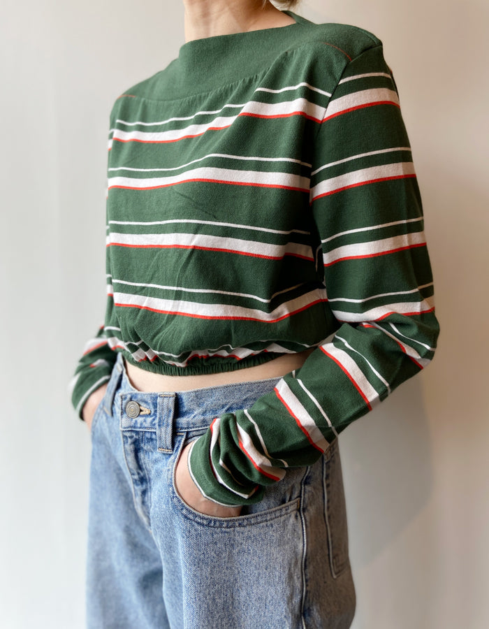 BODER LONG-SLEEVE CROPPED TOP