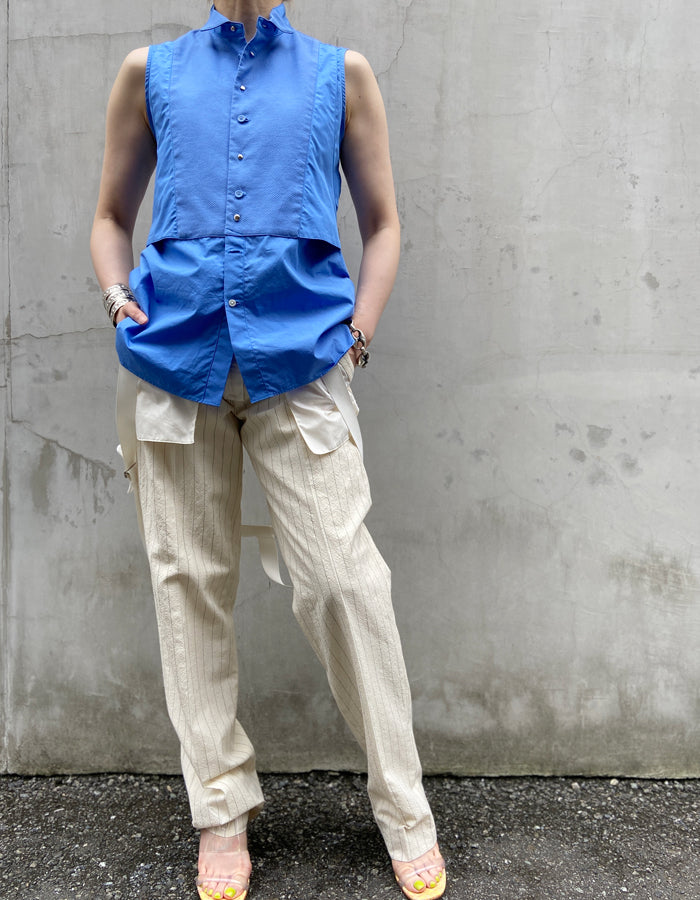  FUMIKA_UCHIDA/ART PIQUE WING-COLLAR NO-SLEEVE WAISTCOATS BIB SHIRT