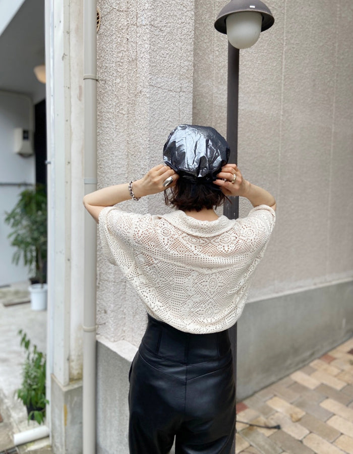 FUMIKA_UCHIDA/METALLIC REVERSIBLE BERET(SILVER)