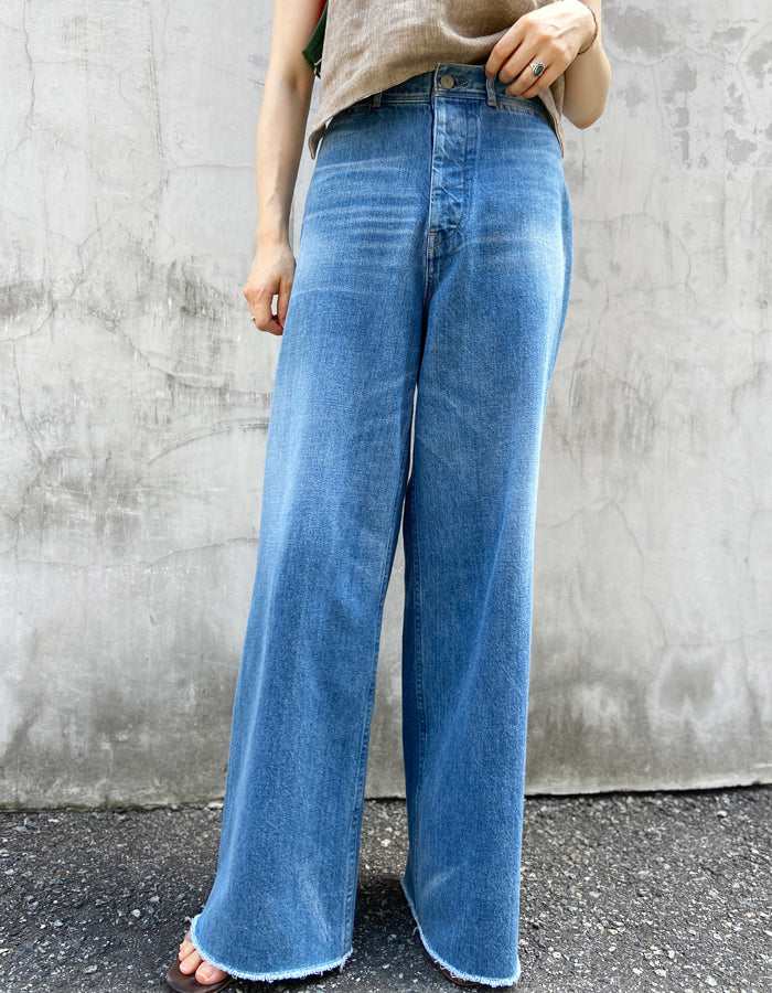 nowos/DENIM WIDE PANTS(INDIGO)