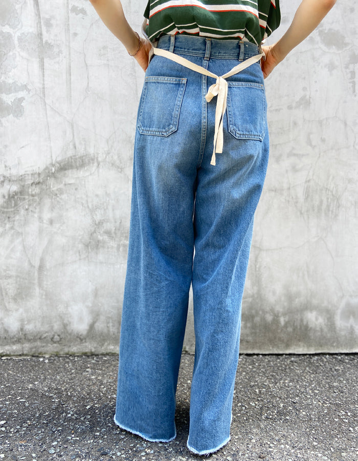 nowos/DENIM WIDE PANTS(INDIGO)