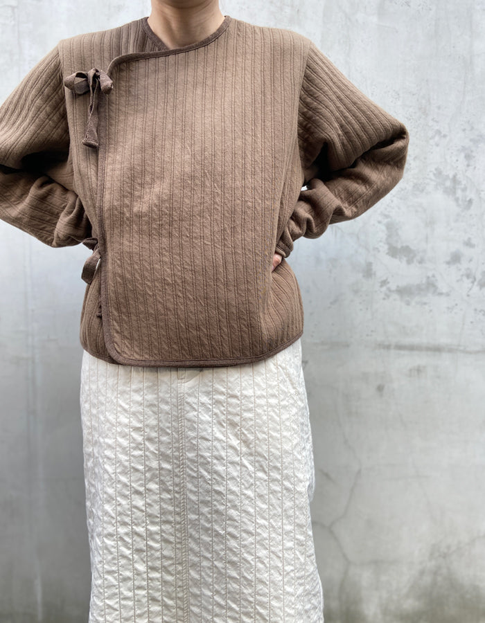 PHEENY/QUILT LIKE JERSEY CARDIGAN(MOCHA)