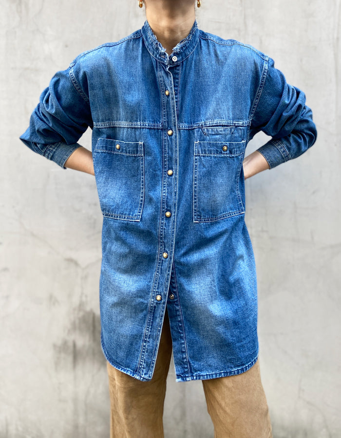 nowos/DENIM SHIRT(INDIGO)