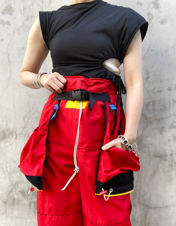 FUMIKA_UCHIDA/NYLON WAIST POCKET MINI SKIRT(RED)