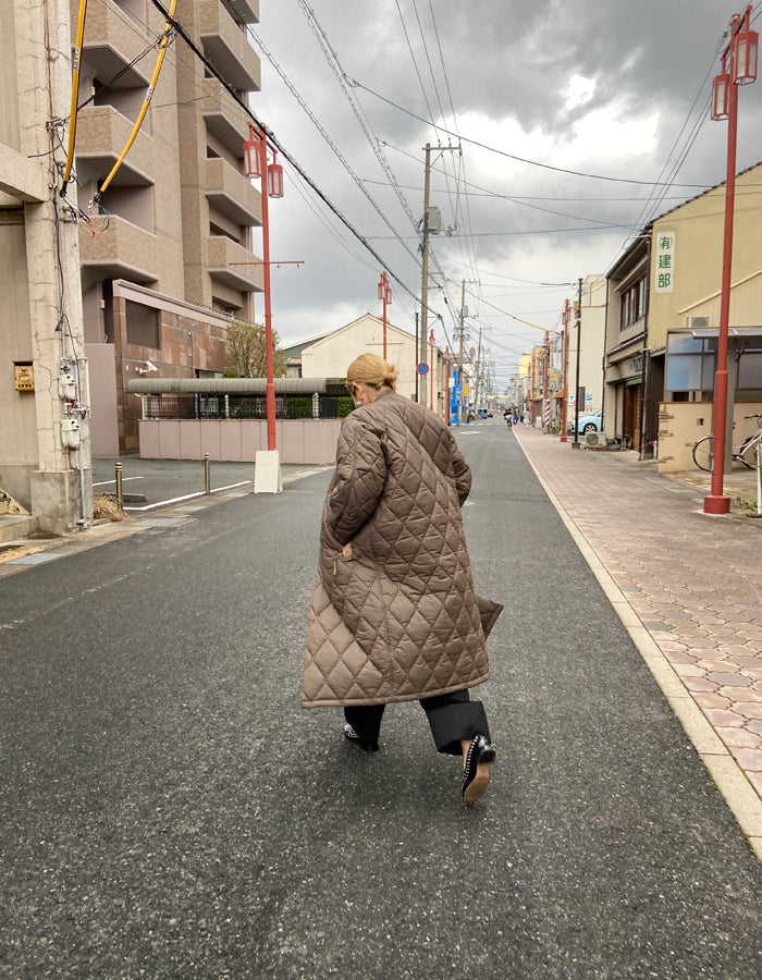 PHEENY/NYLON RIP QUILTING COAT(MOCHA)