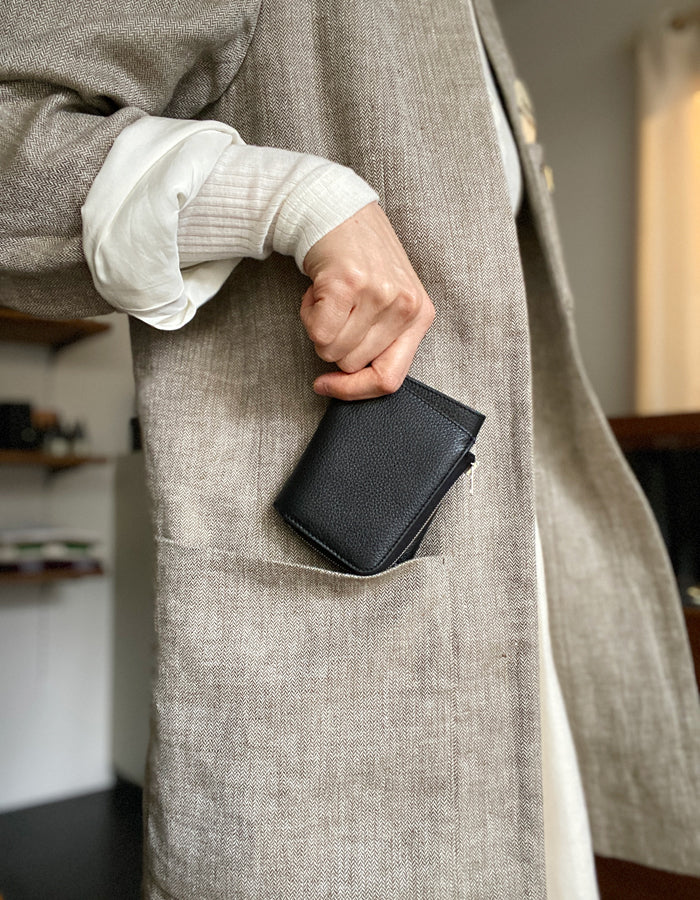 Aeta/PEBBLE GRAIN LEATHER WALLET TypeA (BLACK)