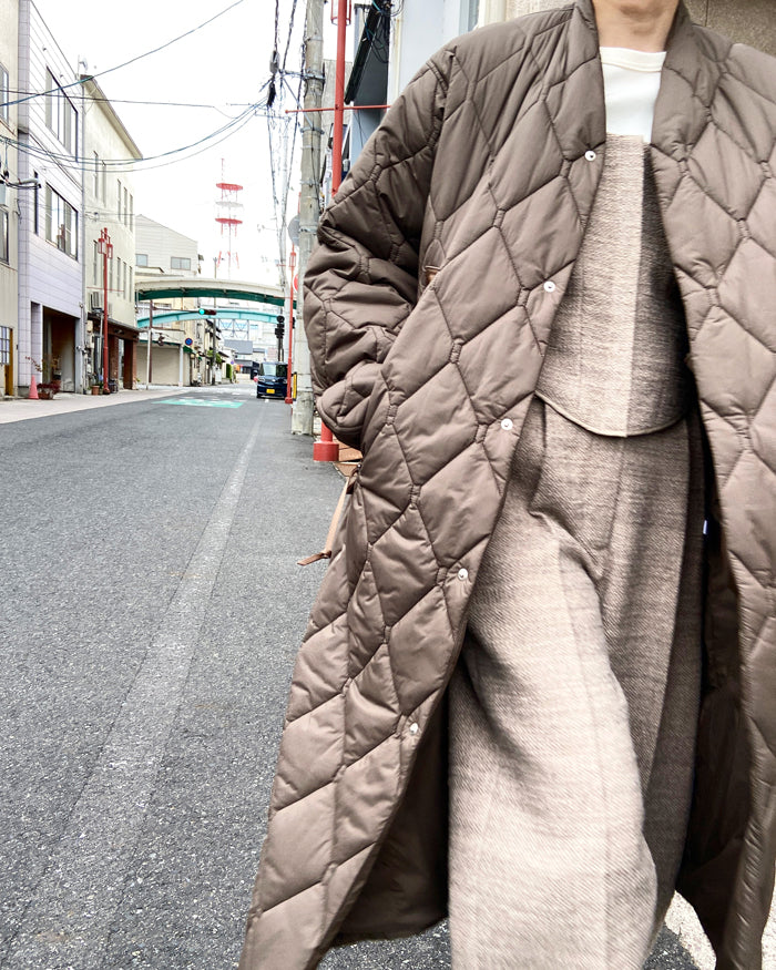 PHEENY/NYLON RIP QUILTING COAT