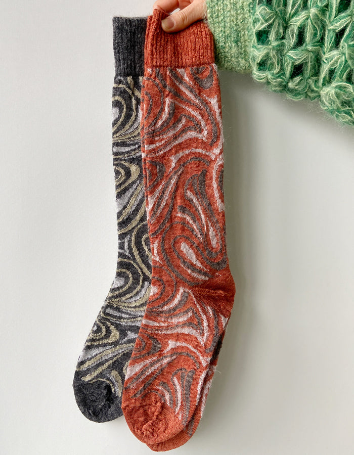 FUMIKA_UCHIDA/MOHAIR GEOMETRY SOCKS