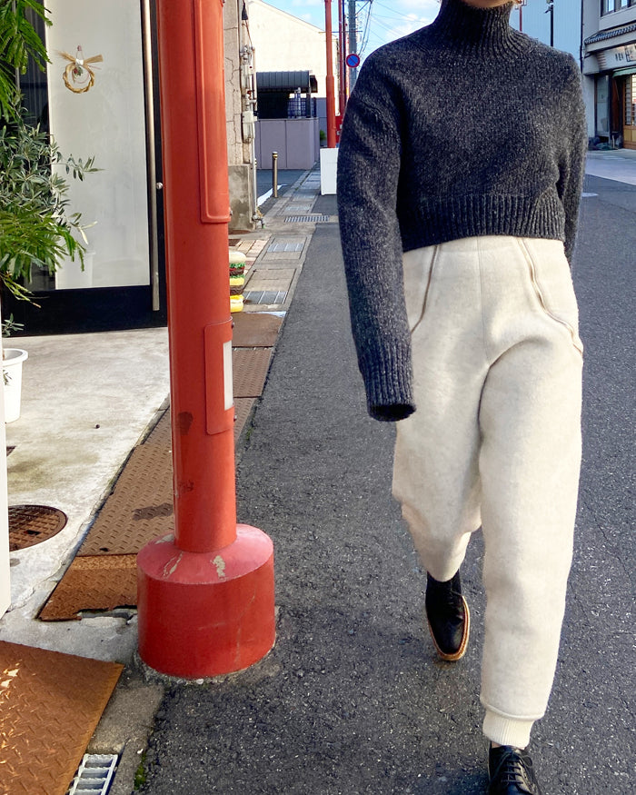 FUMIKA_UCHIDA/3G CASHMERE/SILK_HIGH-NECK SHORT SWEATER