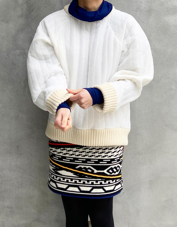 FUMIKA_UCHIDA/QUILTED OVER PULL TOP(WHITE)