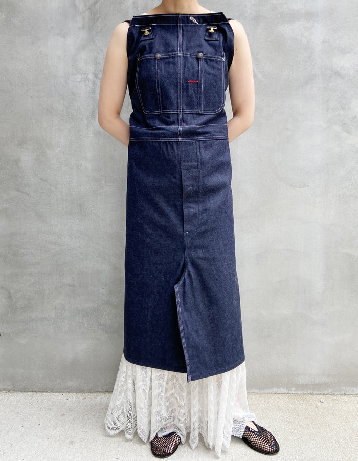 FUMIKA_UCHIDA/DENIM OVERALL APRON MIDI DRESS