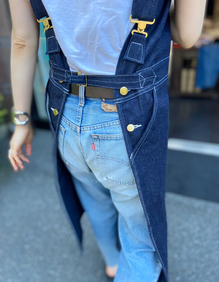 FUMIKA_UCHIDA/DENIM OVERALL APRON MIDI DRESS