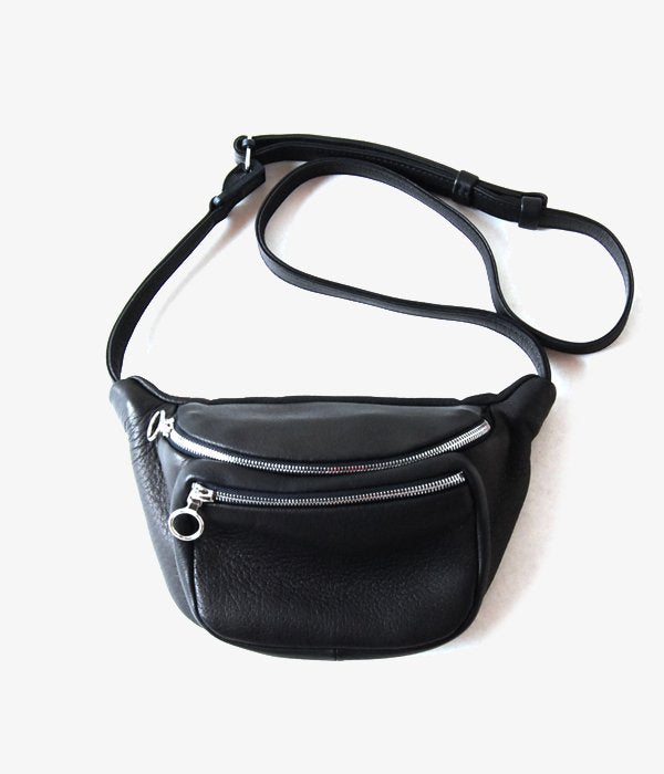 Aeta/DEER LEATHER WAIST POUCH S (BLACK)