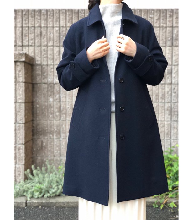 MARGARET HOWELL/SOFT WOOL COAT (NAVY)