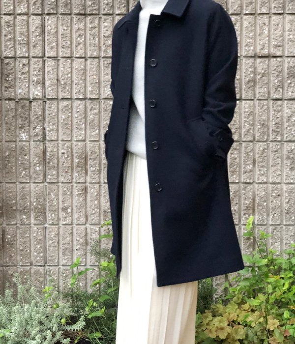 MARGARET HOWELL/SOFT WOOL COAT (NAVY)