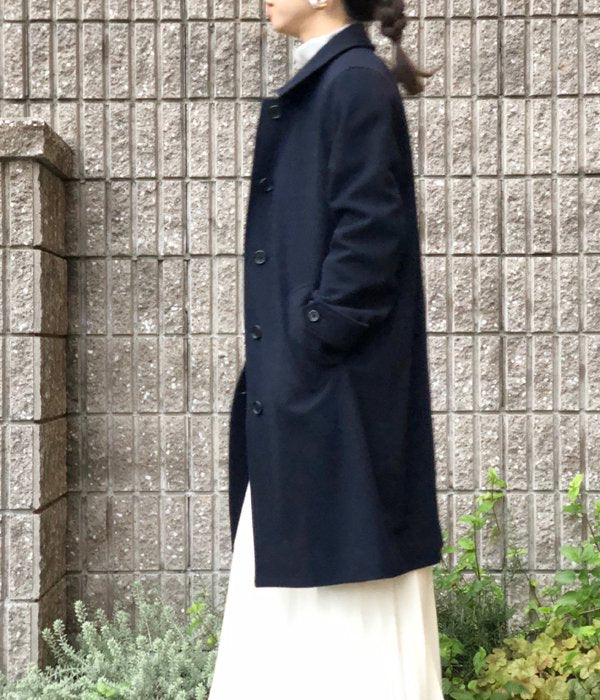 MARGARET HOWELL/SOFT WOOL COAT (NAVY)