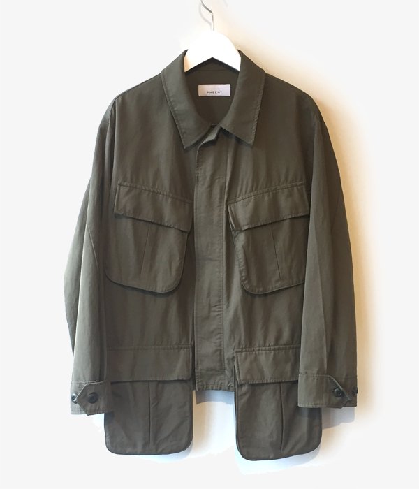 PHEENY/RAYON COTTON TWILL SHORT FATIGUE JACKET (OLIVE)